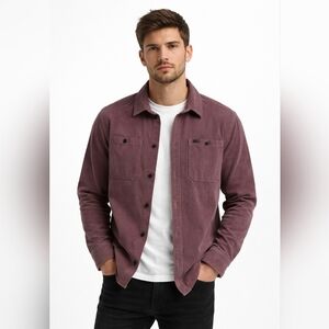 Buffalo David Bitton Men’s Thick Corduroy Shirt Shacket  Mauve